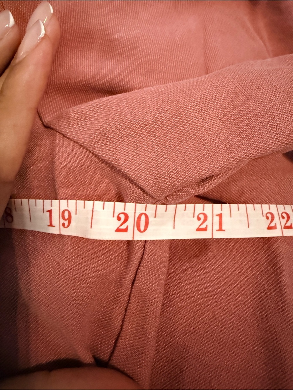 Fate Dusty Rose V-Neck Tassel Hem Shift Dress - Picture 6 of 7